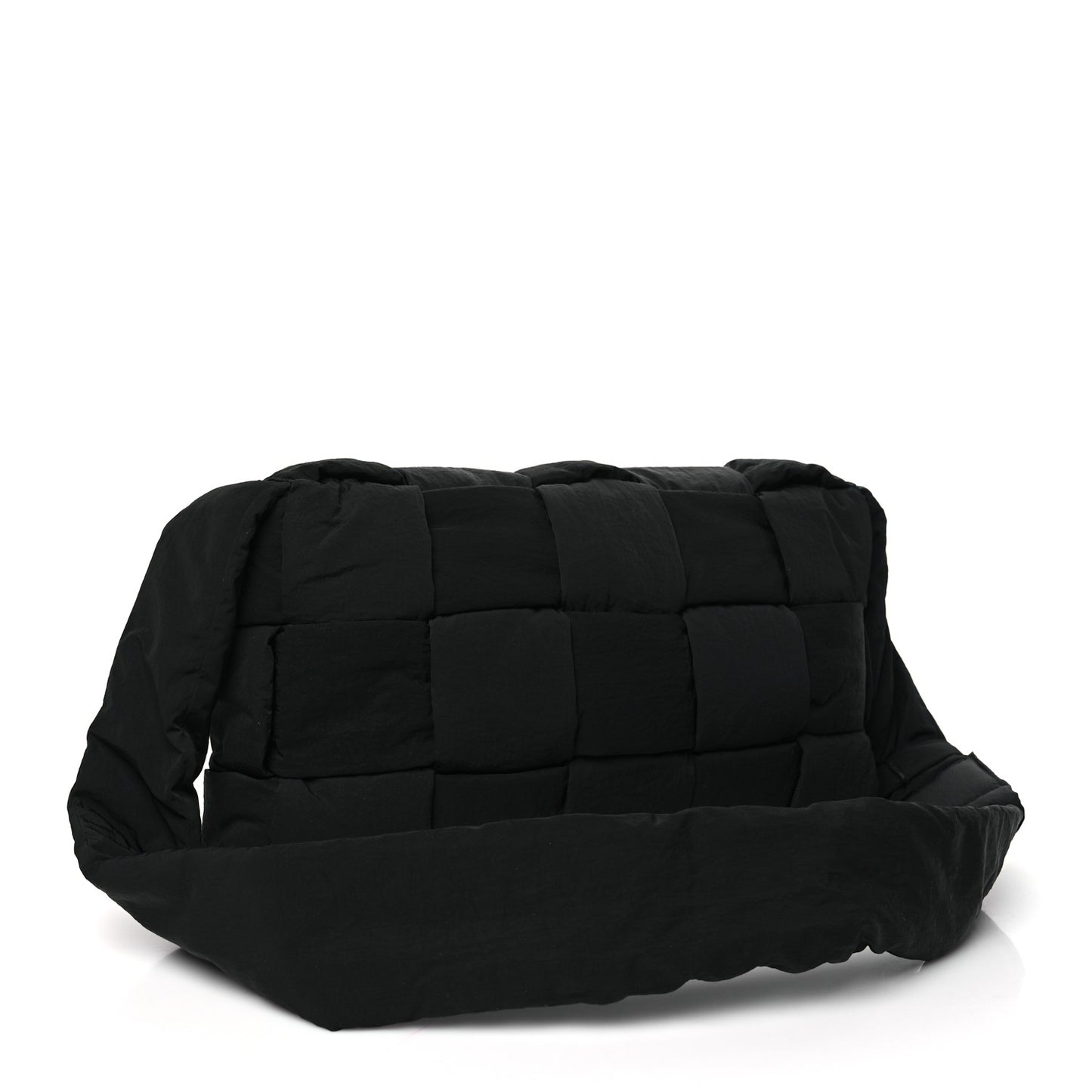 Nylon Intrecciato Padded Tech Maxi Cassette Bag Black