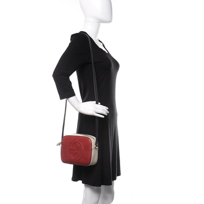 Gucci Dollar Calfskin Small Soho Disco Bag Hibiscus Red Mystic White Blue 2 of 10