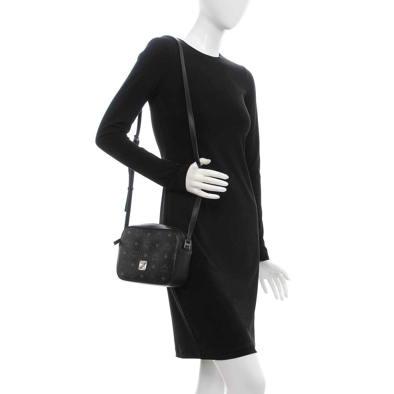 MCM Visetos Mini Camera Crossbody Bag Black 2 of 10
