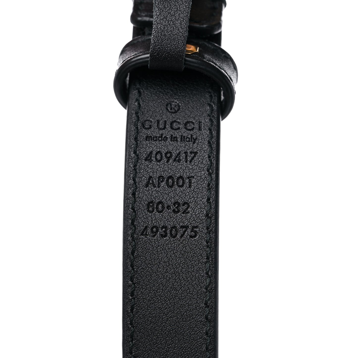 Calfskin Double G 20mm Belt 80 32 Black