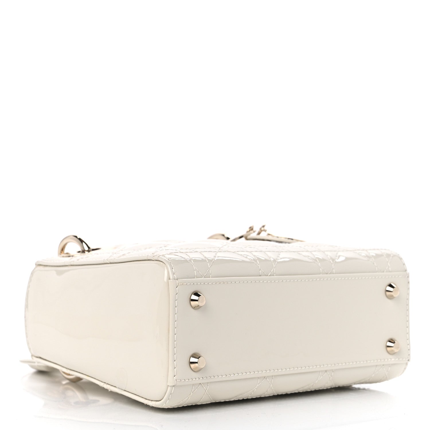 Christian Dior Patent Cannage Mini Lady Dior Ivory 4 of 8