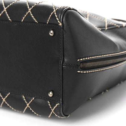 Chanel Calfskin Contrast Stitch Surpique Bowler Black 9 of 12