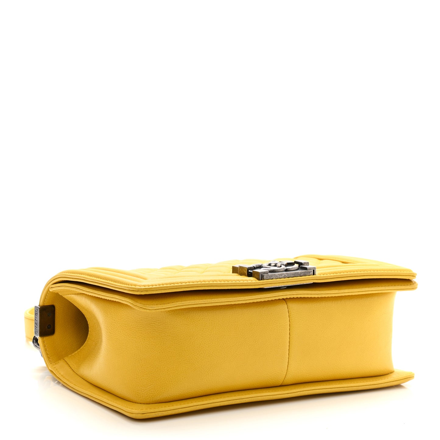 Calfskin Quilted Medium Boy Flap Yellow