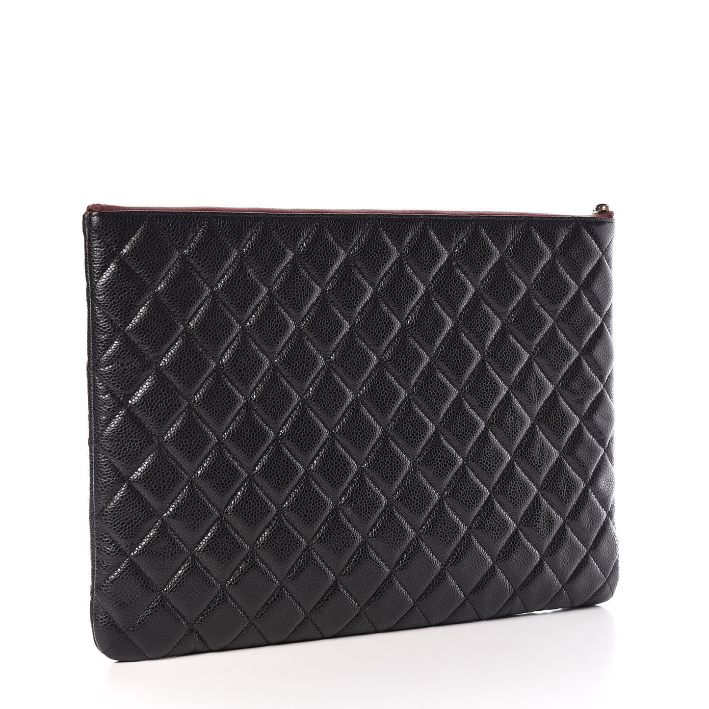 Caviar Quilted Large Cosmetic Case Black