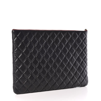Chanel Caviar Quilted Large Cosmetic Case Black 4 of 11