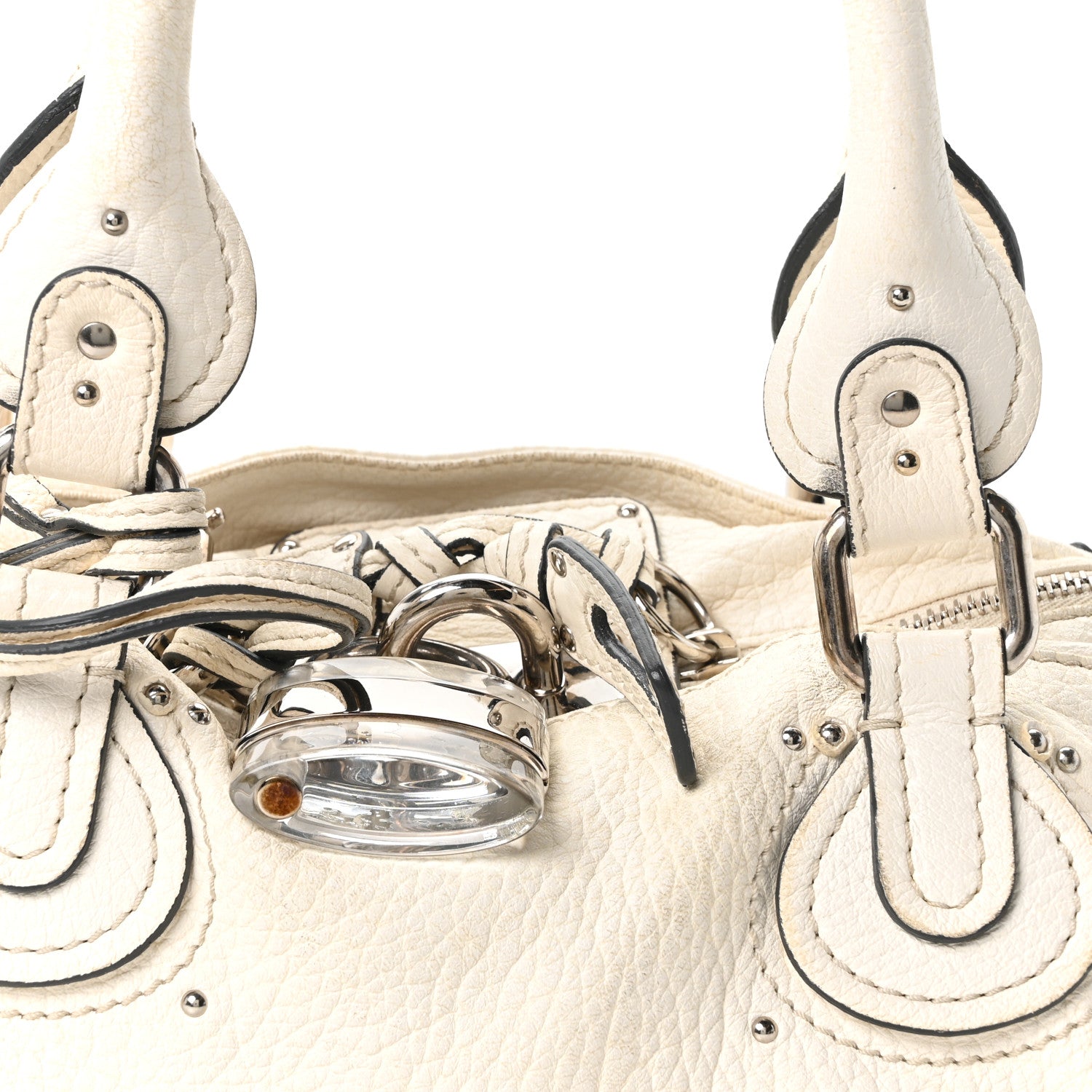 Chloe Calfskin Medium Paddington Satchel Ivory 7 of 9