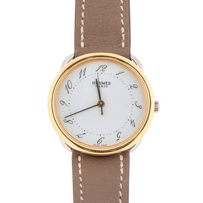 Hermes Stainless Steel Swift 30.5mm Arceau Quartz Watch Etoupe 1 of 16