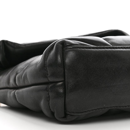 Saint Laurent Lambskin Quilted Toy Loulou Puffer Monogram Chain Satchel Black 9 of 10