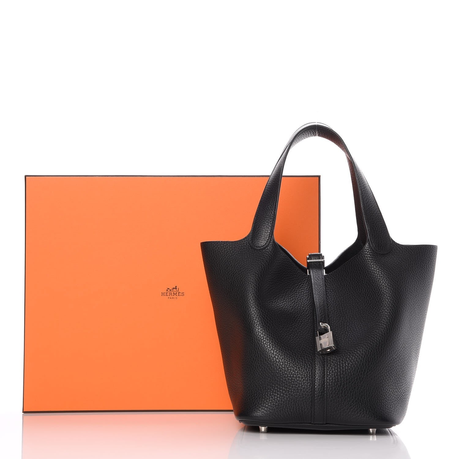 Hermes Taurillon Clemence Picotin Lock 22 MM Black 8 of 8