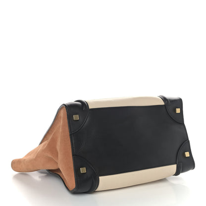 Celine Satin Calfskin Suede Mini Tri-Color Luggage Seashell 4 of 9