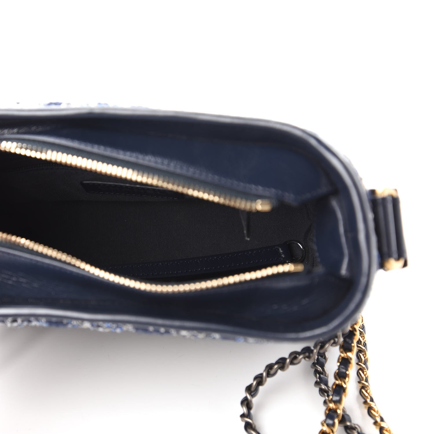 Chanel Tweed Calfskin Small Gabrielle Hobo Blue 6 of 12
