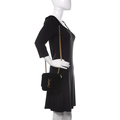 Saint Laurent Velvet Matelasse Small Vicky Chain Bag Black 2 of 9