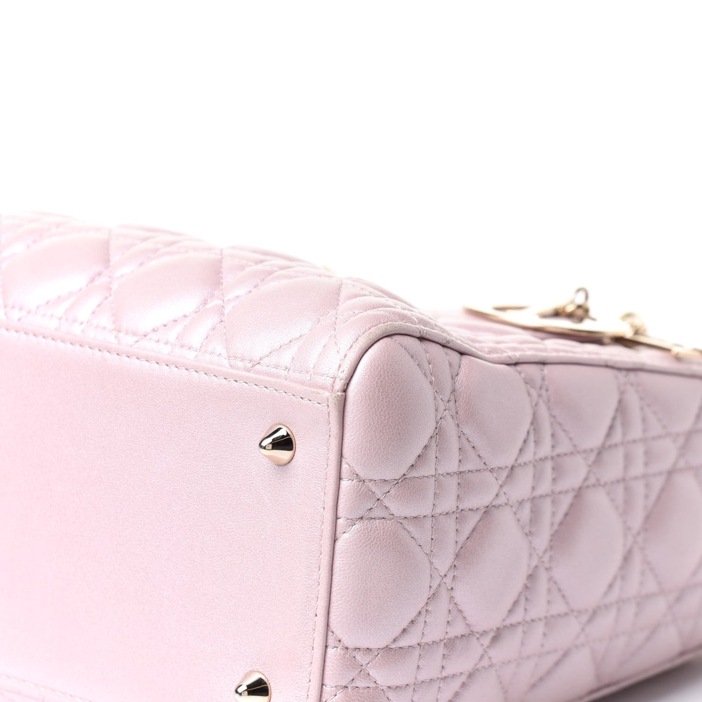 Pearly Lambskin Cannage Medium Lady Dior Lotus