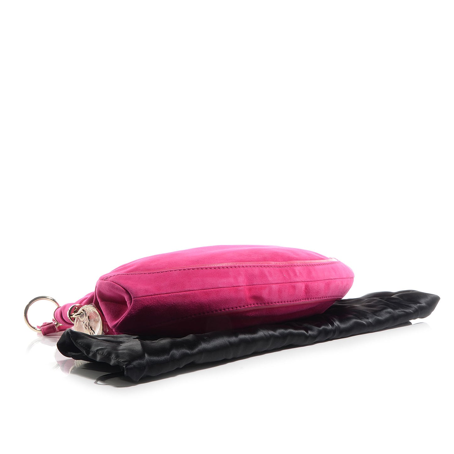 Suede Chain Hobo Fuchsia