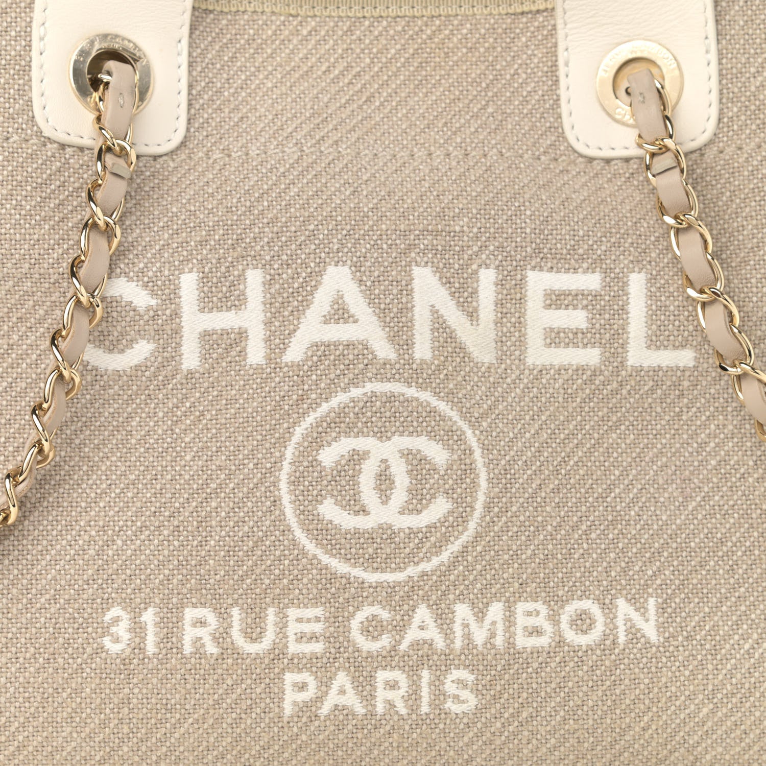 Chanel Mixed Fibers Calfskin Small Deauville Tote Beige White 9 of 17