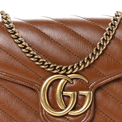Gucci Azalea Calfskin Matelasse Diagonal GG Marmont Chain Wallet Cuir 8 of 10