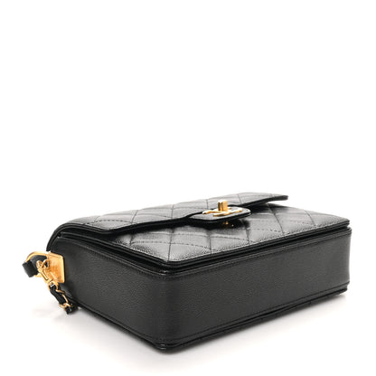 Chanel Shiny Caviar Quilted Small Top Handle Flap  Black 4 of 11