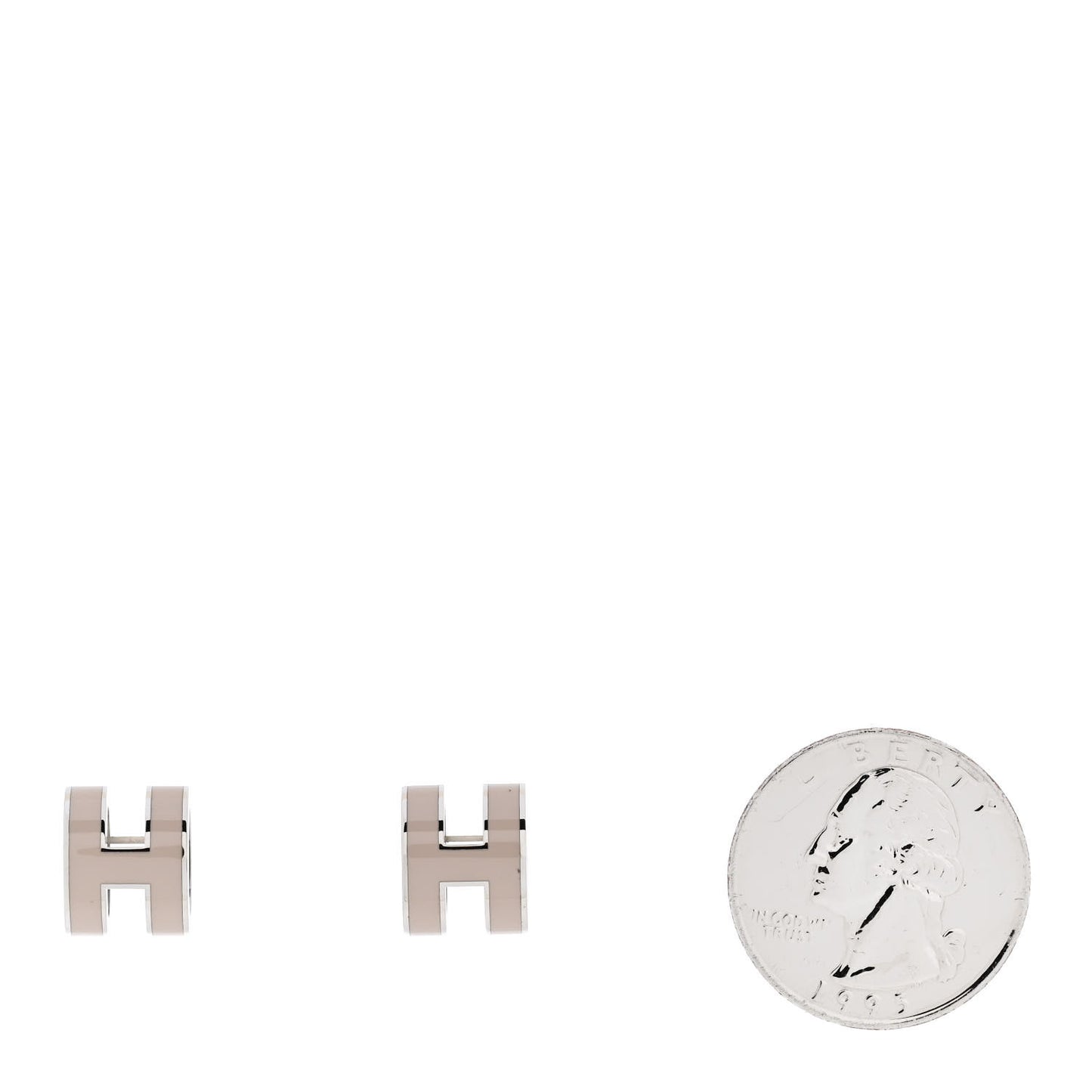 Palladium Lacquered Pop H Earrings Marron Glace