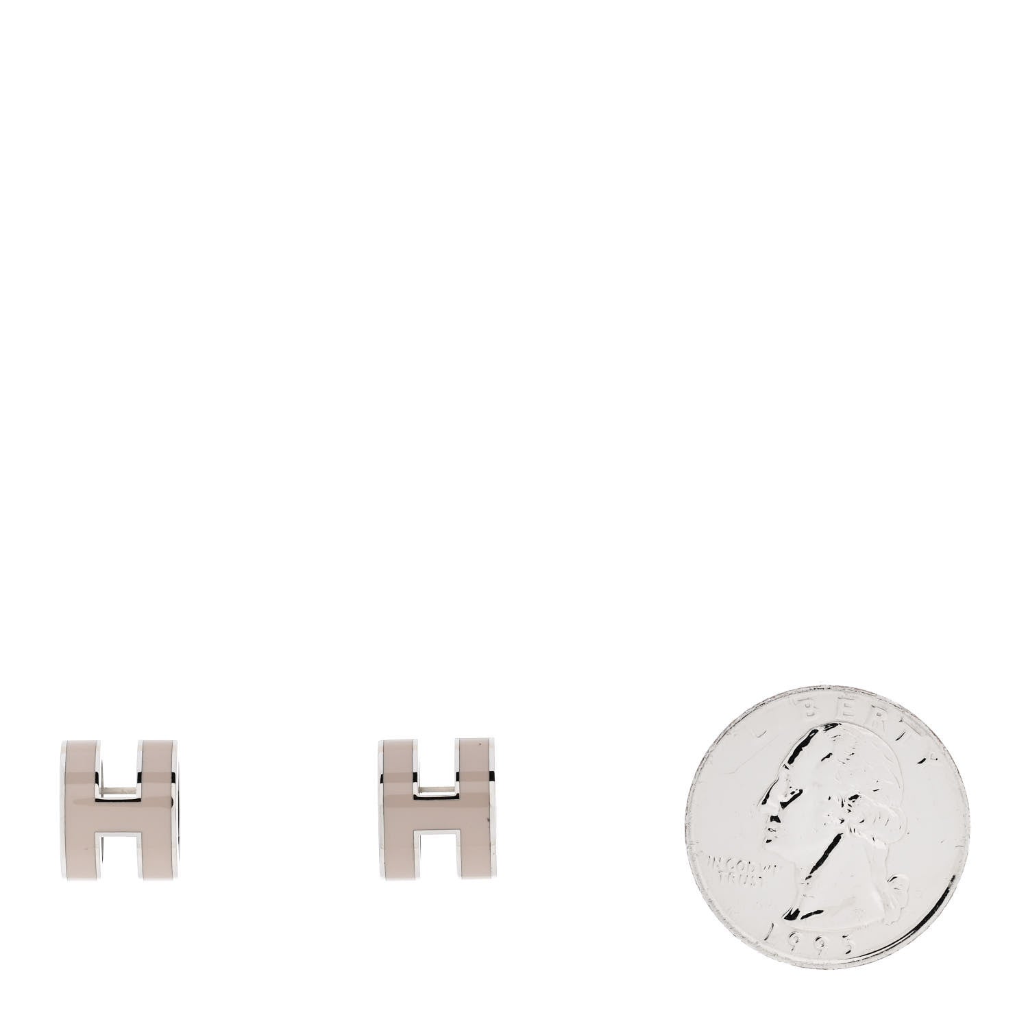 Hermes Palladium Lacquered Pop H Earrings Marron Glace 2 of 5