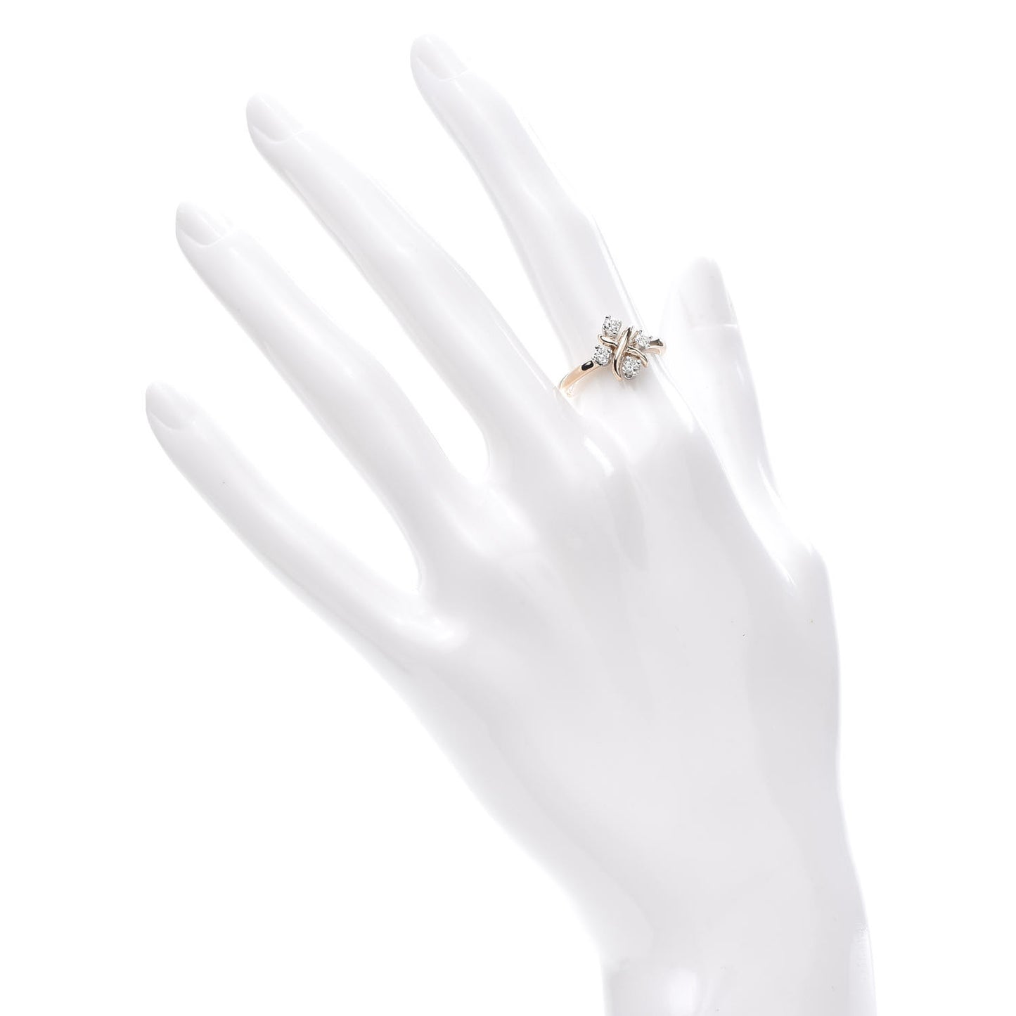 18K Rose Gold Platinum Diamond Schlumberger Lynn Ring 52 6