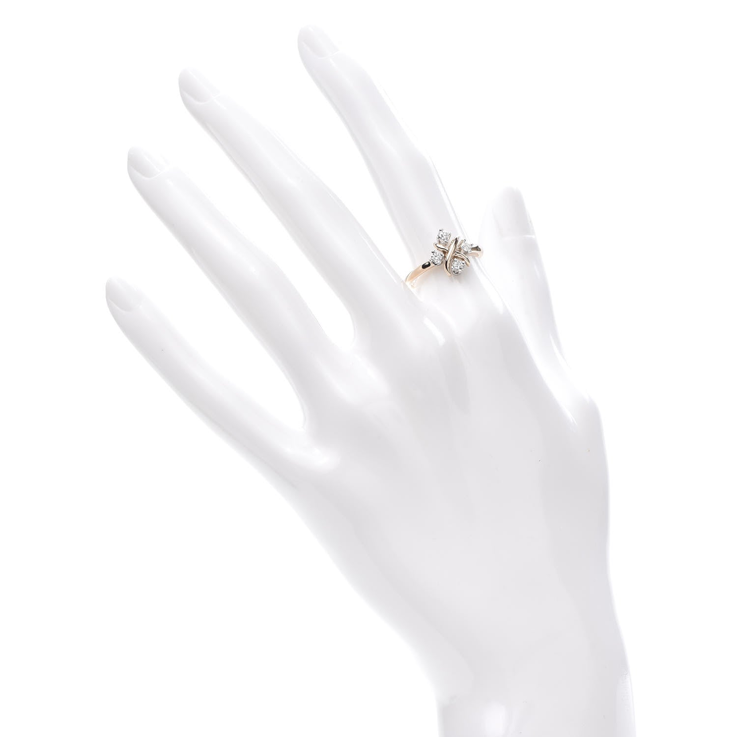 Tiffany 18K Rose Gold Platinum Diamond Schlumberger Lynn Ring 52 6 2 of 5
