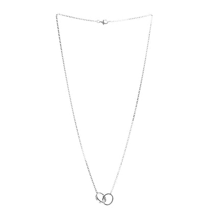 Cartier 18K White Gold Diamond Interlocking LOVE Necklace 3 of 8