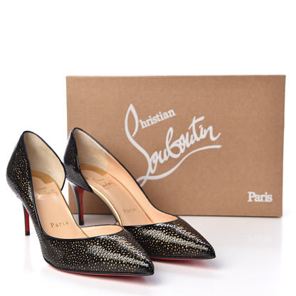 Christian Louboutin Patent Glitter Galupump 70 Pumps 36.5 Black Gold 8 of 8