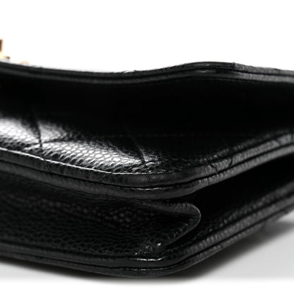 Chanel Caviar Quilted CC Turnlock Wallet On Chain WOC Black 11 of 13