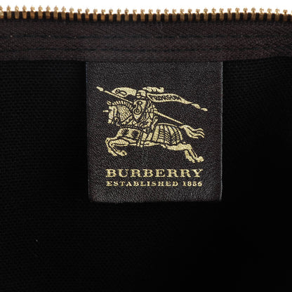 Burberry Haymarket Check Duffle Bag Dark Brown 6 of 11