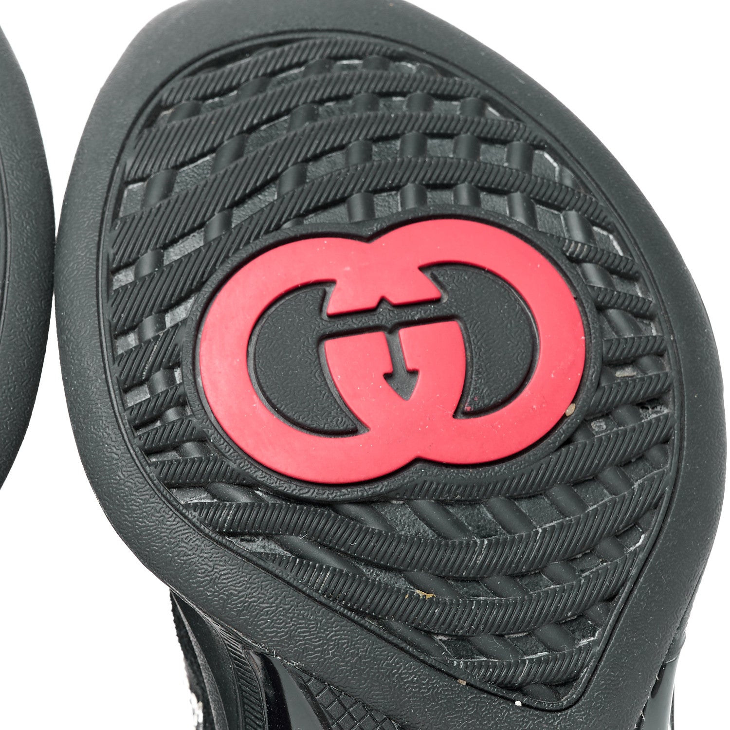 Gucci Tela Retino Mesh Crystal Suede GG Monogram Womens Gucci Run Sneakers 39 Black Silver 8 of 11