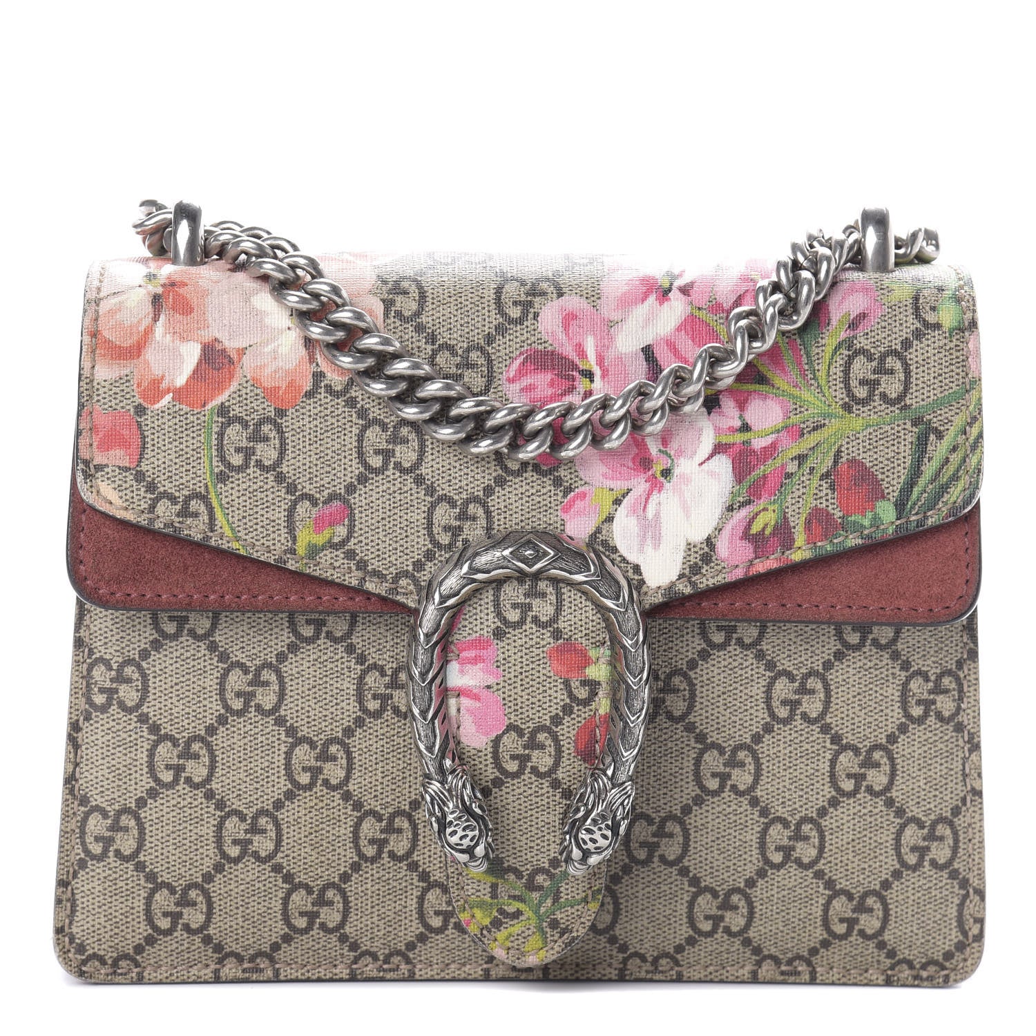 Gucci GG Supreme Monogram Blooms Mini Dionysus Shoulder Bag Beige Multicolor Dry Rose 1 of 8