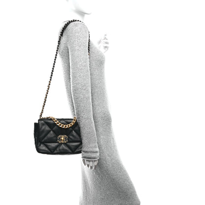 Chanel Lambskin Quilted Medium Chanel 19 Flap Black 2 of 12