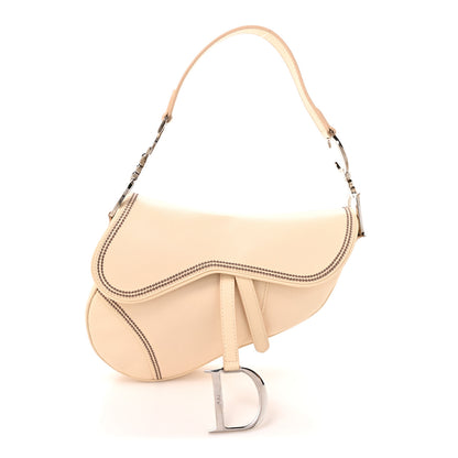 Christian Dior Grained Calfskin Saddle Bag Beige 1 of 12