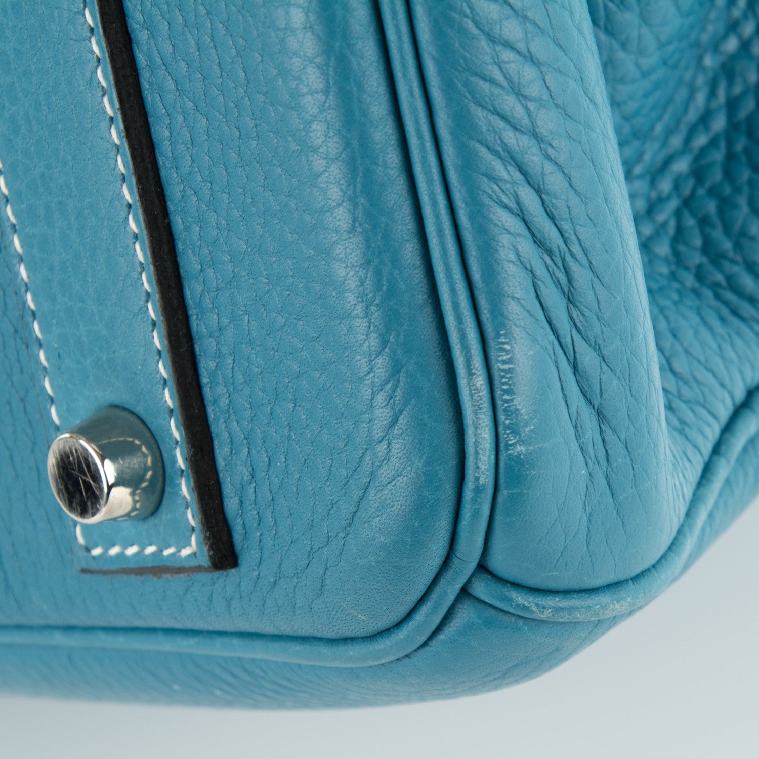 Hermes Taurillon Clemence Birkin 40 Blue Jean 8 of 10