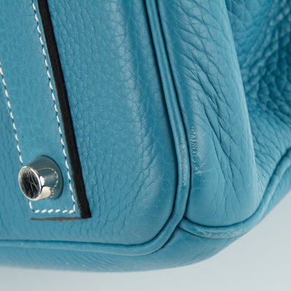 Hermes Taurillon Clemence Birkin 40 Blue Jean 8 of 10