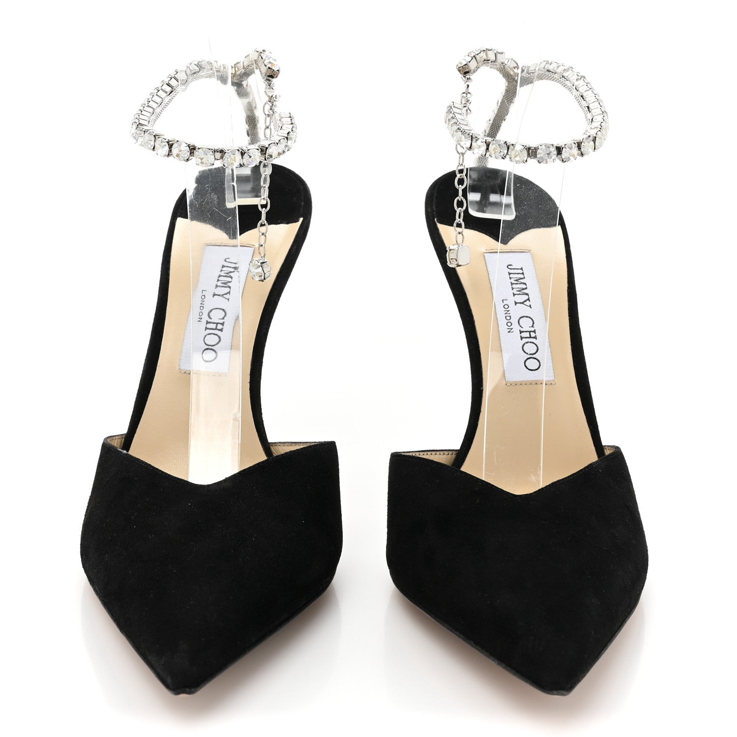 Jimmy Choo Suede Crystal Saeda 100 Pumps 41 Black 2 of 8