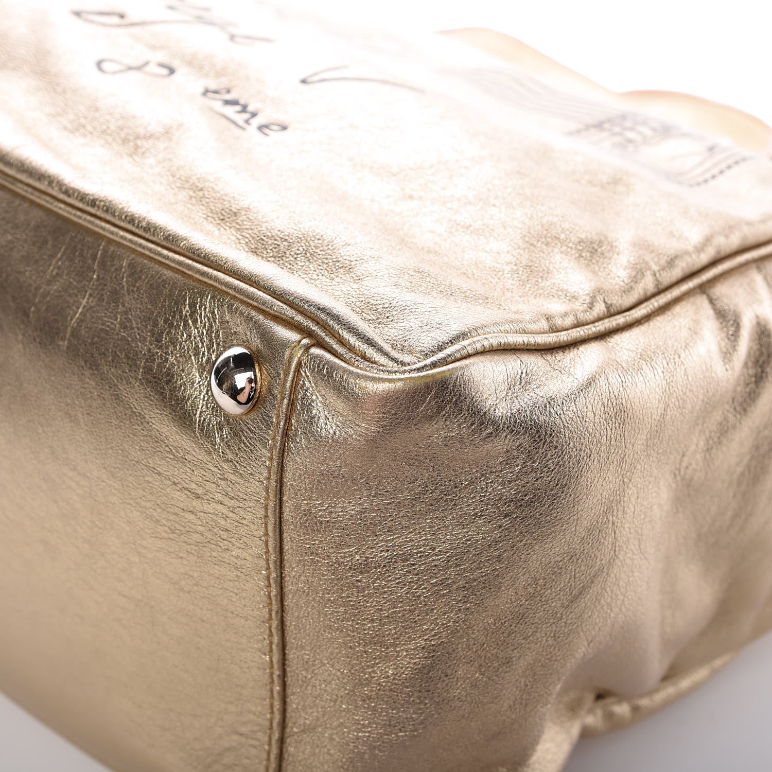 Saint Laurent Metallic Calfskin Y-Mail Tote Gold 12 of 15