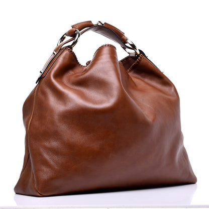 Gucci Calfskin Large Horsebit Chain Hobo Brown 3 of 9