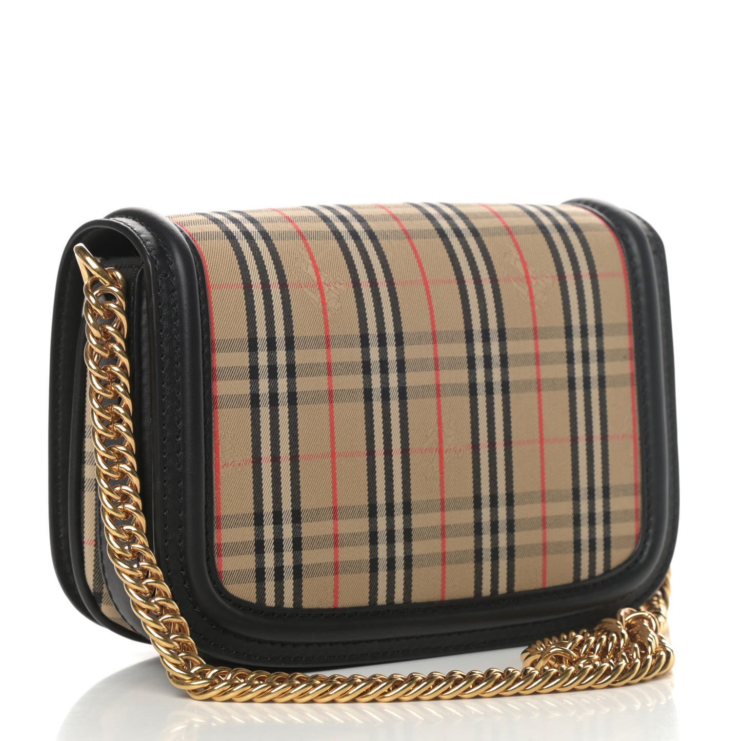 Smooth Calfskin 1983 Knight Check Link Shoulder Bag Black