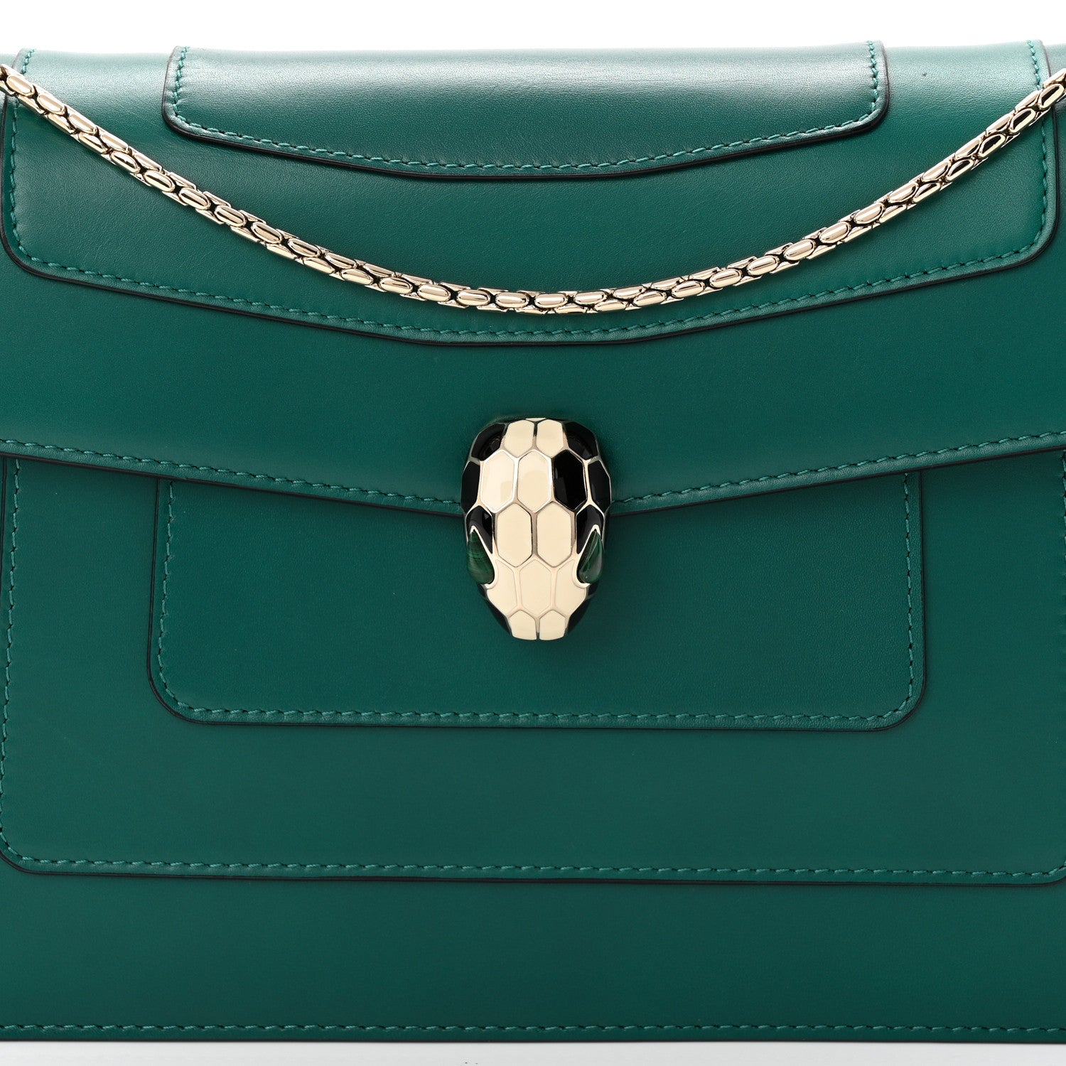 Bulgari Calfskin Serpenti Forever Shoulder Bag Emerald Green 12 of 17