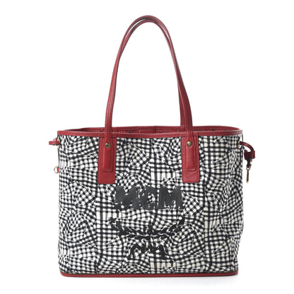 MCM Visetos Medium Liz Reversible Shopper Tote Ruby Red 9 of 15