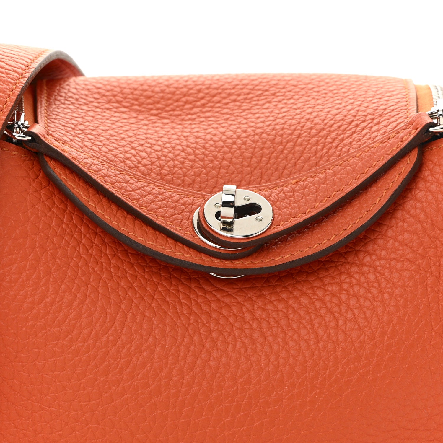 Hermes Taurillon Clemence Mini Lindy 20 Feu 8 of 11