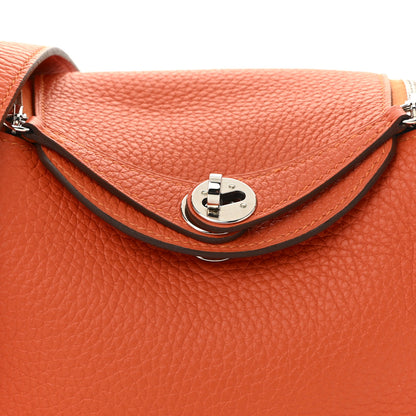 Hermes Taurillon Clemence Mini Lindy 20 Feu 8 of 11