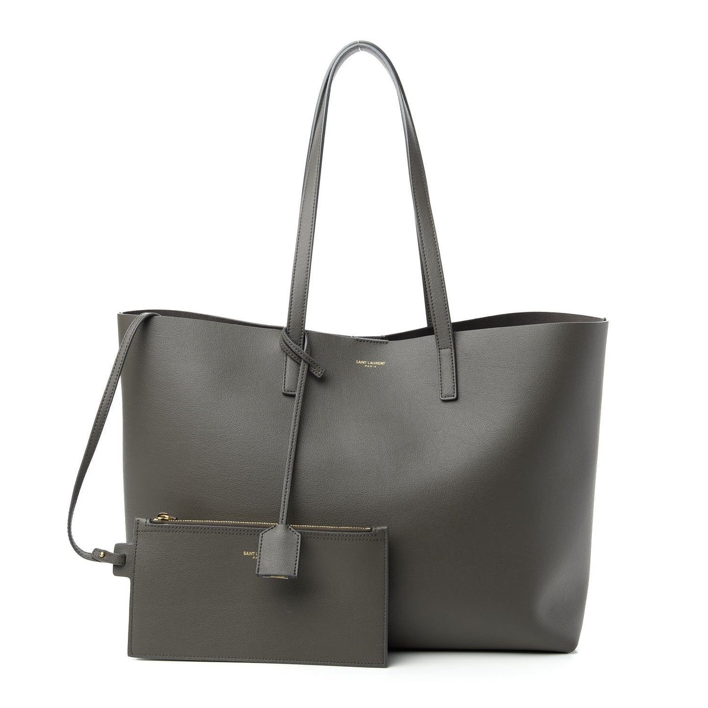 Calfskin Large Shopping Tote Pebble