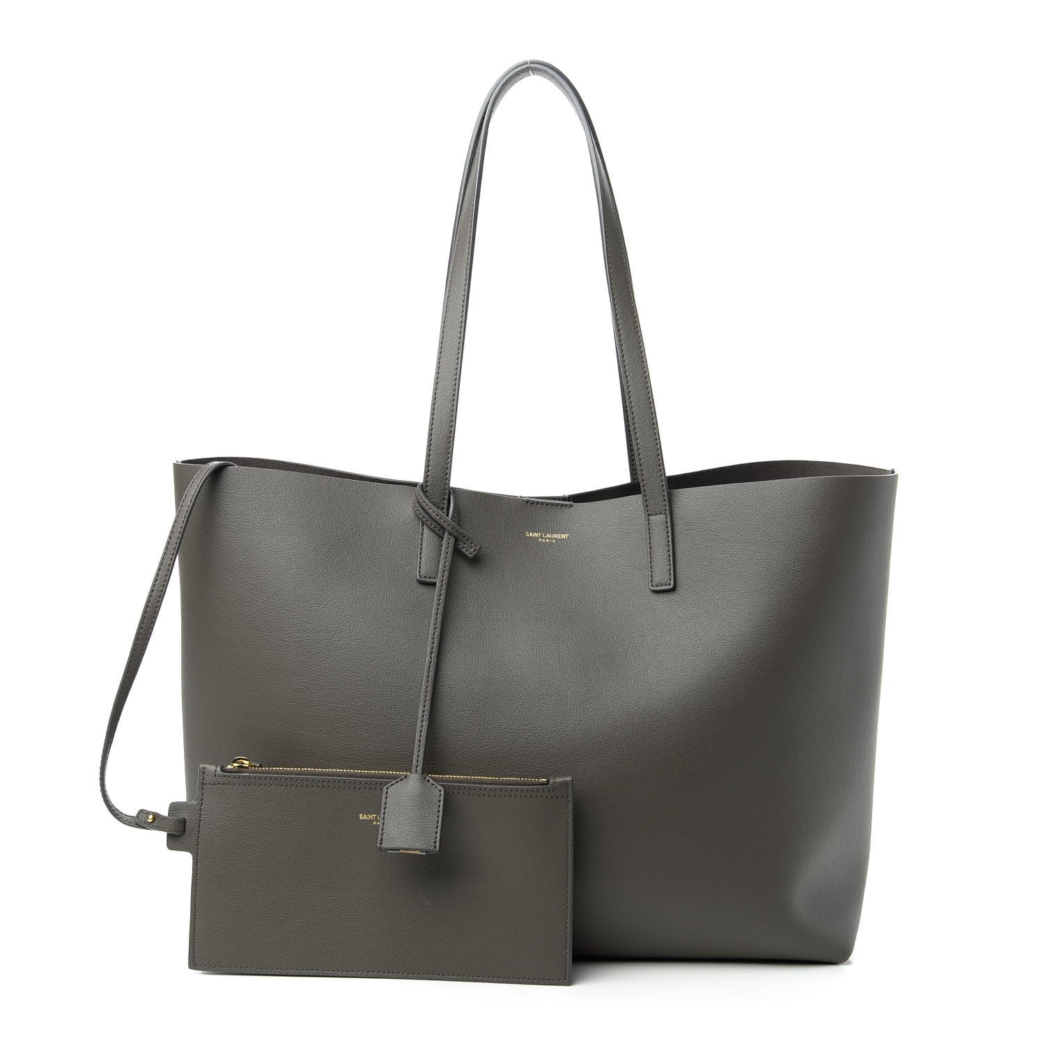 Saint Laurent Calfskin Large Shopping Tote Pebble 2 of 19