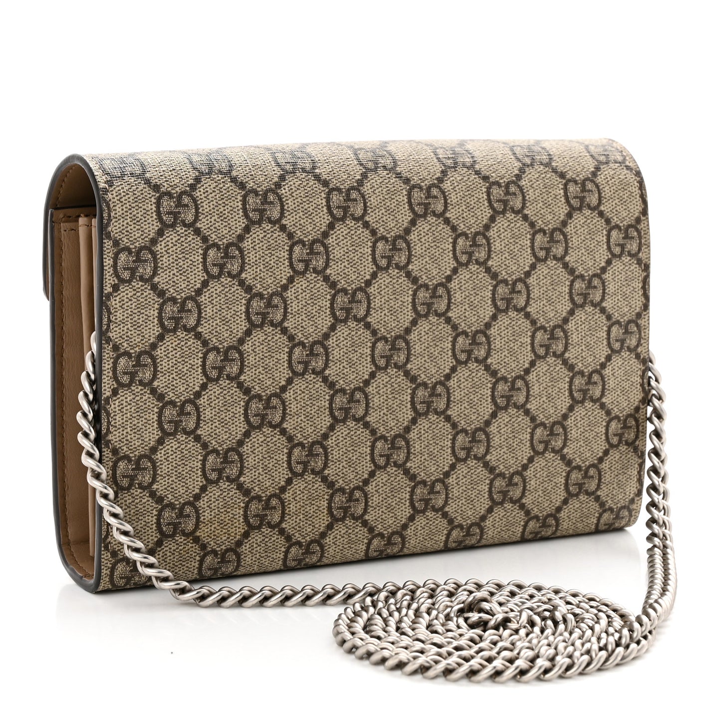 GG Supreme Monogram Mini Dionysus Chain Wallet Beige Taupe