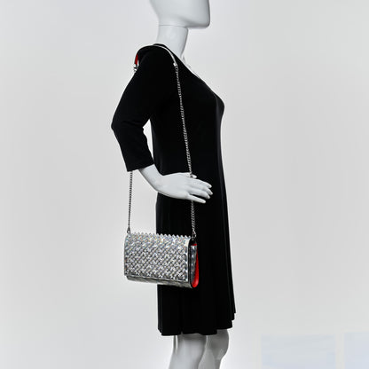 Christian Louboutin Metallic Calfskin Spikes Paloma Clutch Silver 3 of 8