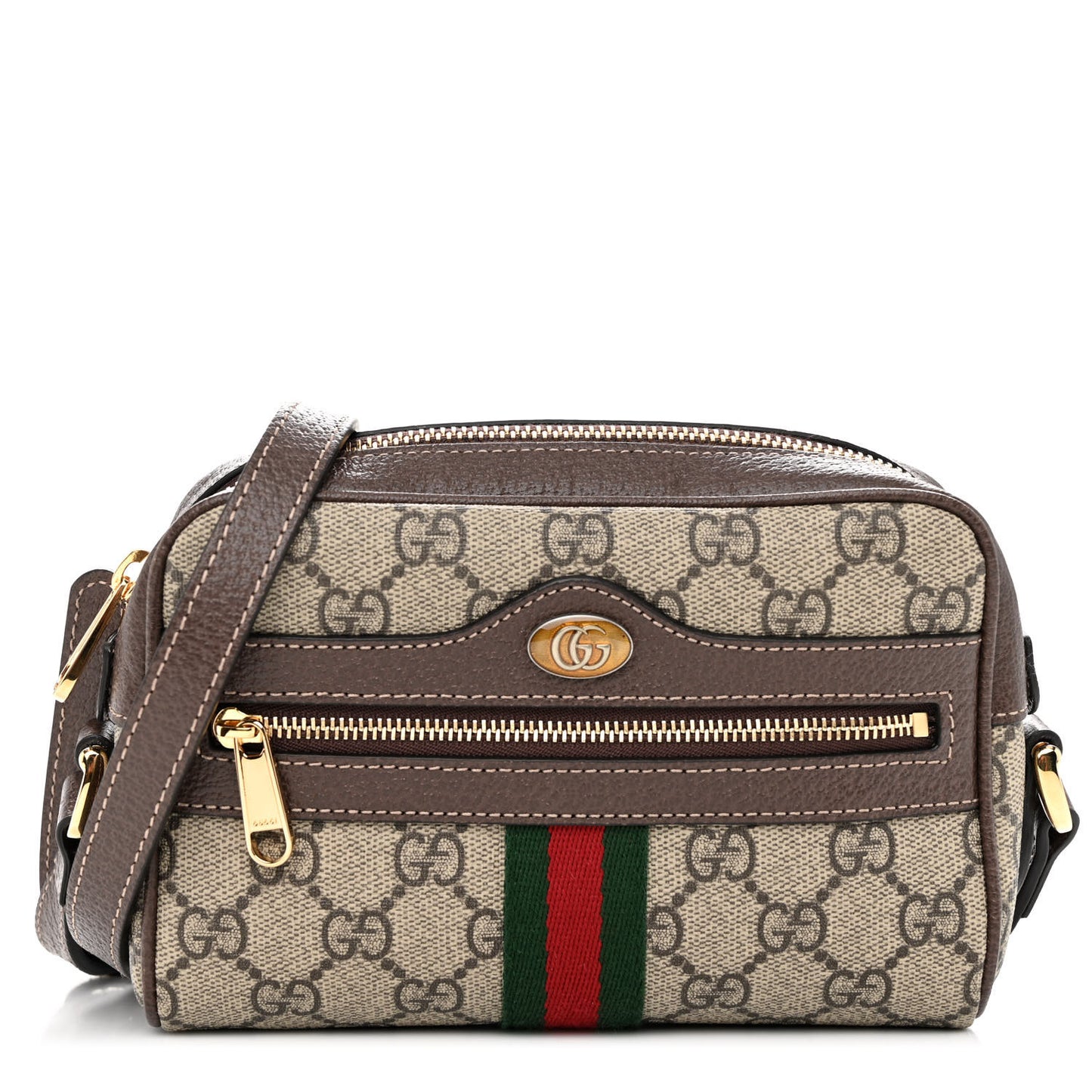 GG Supreme Monogram Web Mini Ophidia Shoulder Bag Brown