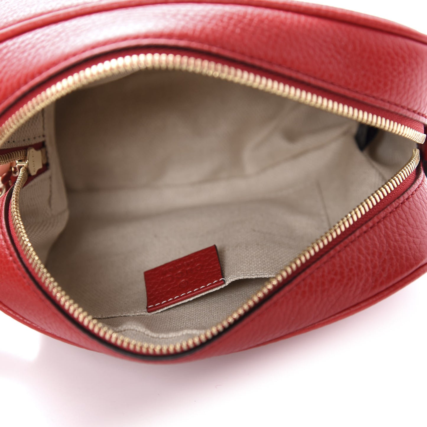 Pebbled Calfskin Small Soho Disco Bag Vibrant Red