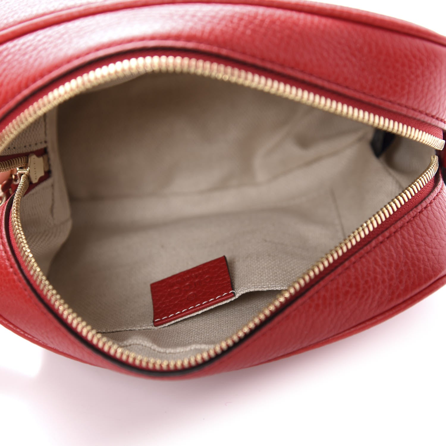 Gucci Pebbled Calfskin Small Soho Disco Bag Vibrant Red 5 of 10